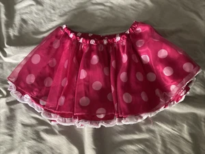 Disney Minnie Tutu Mini Skirt Pink White Polka Dots Size 4 Girls Satin Tulle - Picture 1 of 14
