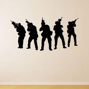 Army Soldiers Above Military Wall Sticker Decal Transfer Kids Home Matt Vinyl UK - Picture 1 of 36