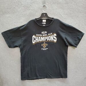 new Orleans Saints Men T-Shirt XL Black Logo Super Bowl XLIV Champions Tee