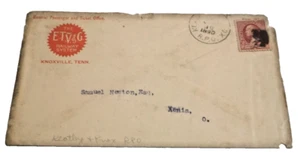 JUNE 1890 ETV&G USED COMPANY ENVELOPE KEATKLAY & KNOXVILLE TRAIN RPO - Picture 1 of 1