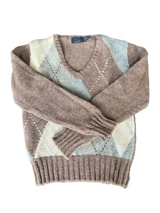 Vintage Argyle Sweater Back Bay Knitters Small Women Hong Kong - Picture 1 of 9