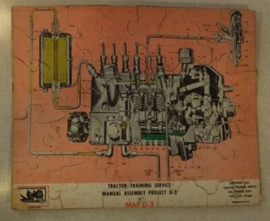 Vintage 1954 Tractor Training Service Project JIGSAW PUZZLE 11" x 8.5" MAP D-3 - Picture 1 of 4