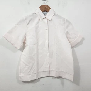 Dennis Uniform Light Pink Short Sleeves Button Down Oxford Shirt Size 14 - Picture 1 of 14
