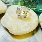Genuine 925 Sterling Silver Herkimer Diamond 3 Gemstone Ring Size 8