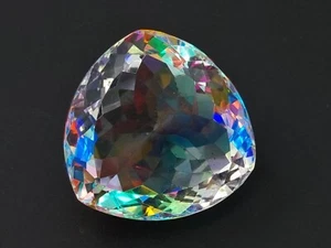 78.20 Ct Lab-Created EGL Certified Mystic Aura Quartz Trillion Cut Loose Gemst - Picture 1 of 6