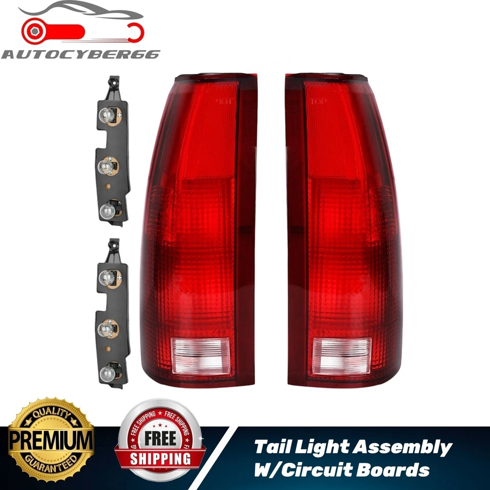 Tail Lights For CHEVROLET GMC C/K 1500 2500 3500 Pickup Suburban Pair W/Bulbs - Image 1 of 4