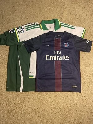 NIKE Adidas YOUTH JERSEYS M, L, XL NWOT PSG MLS Timbers Messi Mbappe Neymar - Photo 1/4