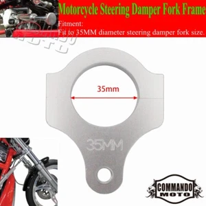 35MM Motorcycle ATV Steering Damper Fork Frame Mounting Clamp Bracket - Silver - Picture 1 of 12