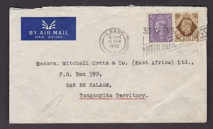 Yorkshire Leeds 1946 1s + 3d Air to Tanganyika National Savings slogan - Picture 1 of 2