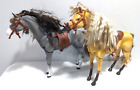 Lot of 2 Barbie Cali Girl Horses Baja Brown and Gray with Saddles and Bridles