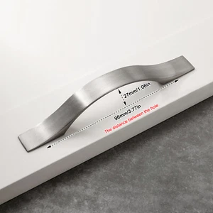 96mm Stainless Steel Kitchen Cabinet Handles Bathroom Drawer Brushed Nickel Pull - Picture 1 of 17