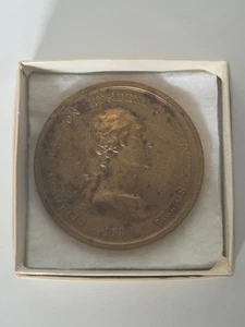 Rare 1789 George Washington Native American Peace Medal 76mm 3" Bronze in Box - Picture 1 of 12