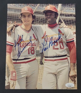 LOU BROCK & KEITH HERNANDEZ Signed 8x10 Photo-ST. LOUIS CARDINALS-JSA - Picture 1 of 5