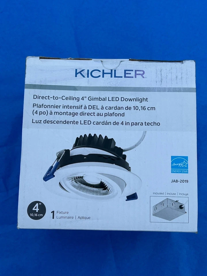 "Downlight cardán redondo de 4"" directo al techo Kichler DLGM04R3090WHT de 1 pieza" Foto 1 de 4