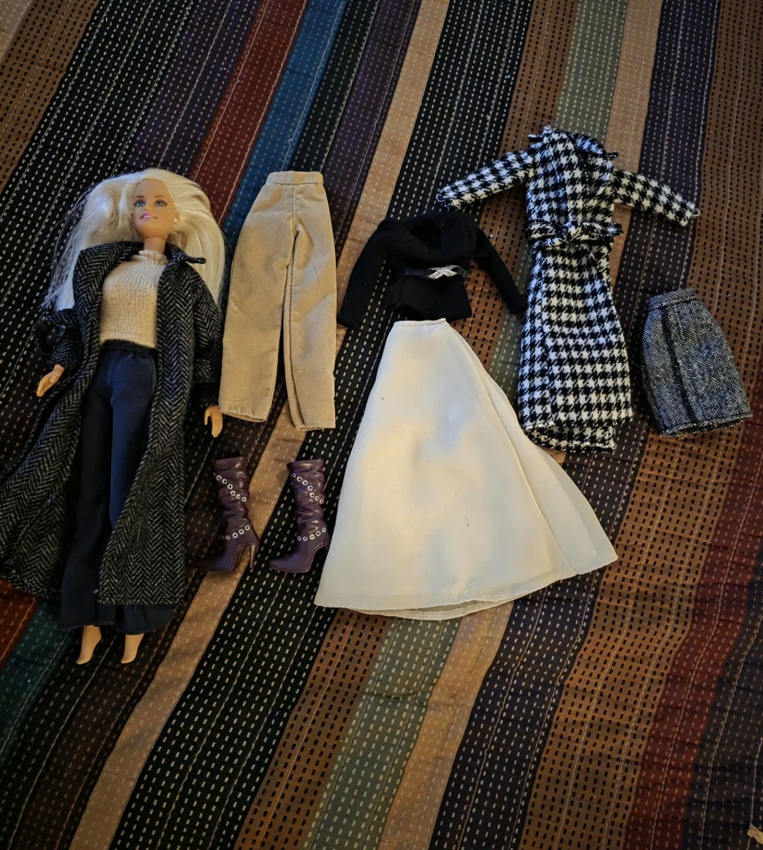 Barbie Doll And Lot Of Handmade Clothes And Unique Boots - Image 1 of 4