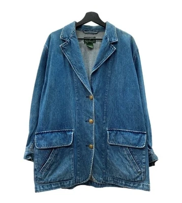 CHAQUETA DENIM Ralph Lauren Polo Country Años 80/90 Chaqueta Denim con Botón Dorado Talla M Foto 1 de 4