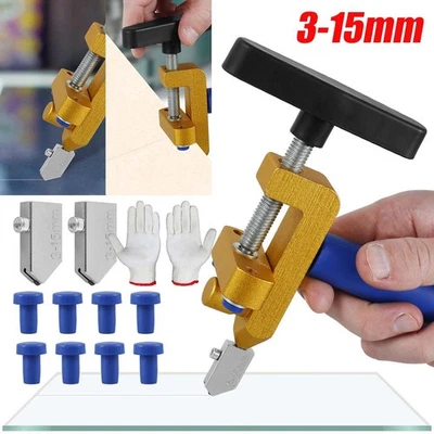 Glasschneider 2 in 1 Glass Cutting Tool Set Manuell Fliesenschneider mit 3 kling - Bild 1 von 4