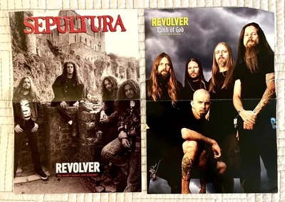 SEPULTURA Poster Lot x2 LAMB OF GOD 10.5”x15” REVOLVER Magazine Serj Foo Fighter - Image 1 of 3