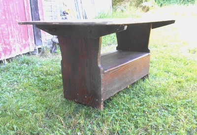 ANTIGUA MESA TIPO BANCO PINO Y CASTAÑO PRINCIPIOS DEL SIGLO XIX Foto 1 de 4