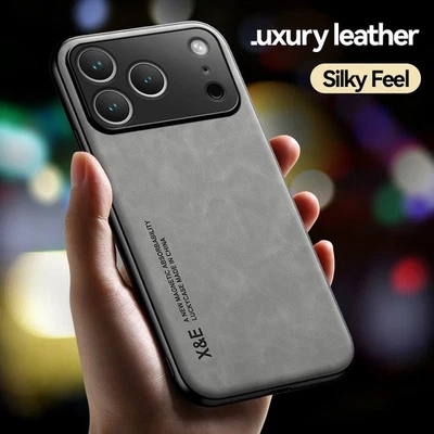 Leather Case For iPhone 17 Pro Max 16e 15 14 13 12 11  Shockproof Hybrid Cover - Image 1 of 4