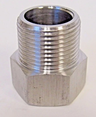PRM INC. NEW 304 STAINLESS STEEL ADAPTER 3/4" NPT FEMALE X 3/4" BSPP MALE NEW