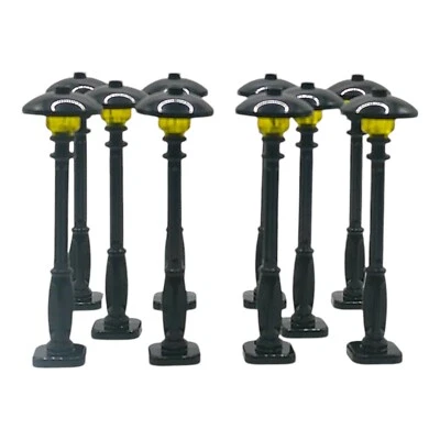 10X LEGO® Zubehör "Laternen schwarz mit gelber Lampe" Straßenlaterne Leuchte - Bild 1 von 4