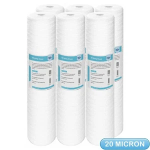 6er Pack 20 Mikron 20"x4,5" Saitengewickelter Sediment Wasserfilter Big Blue Kartuschen - Bild 1 von 10