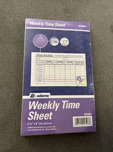 Adams NC9507 Time Sheet weekly 2-part carbonless 100 carbonless sets Sealed New - Picture 1 of 6