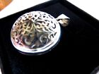 Sterling Silver domed Celtic openwork photo memory Perfume locket Victorian 1"