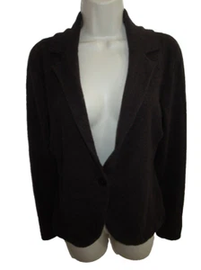 Antonio Melani 100% Cashmere Brown one Button Knit Jacket Style Cardigan Size S - Picture 1 of 5