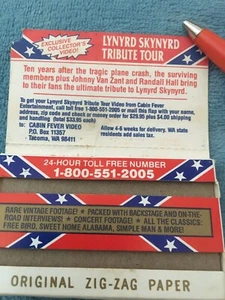 Lynyrd Skynyrd Zig Zag Rolling Papers Rare Southern Flag , 1987 - Picture 1 of 9