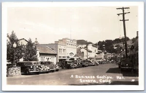 Postcard RPPC CA Sonora California A Business Section Garage Cars OS09 - Picture 1 of 2