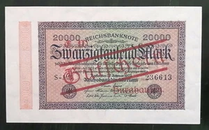 GERMANY Notgeld revalued overprint 50 gold Cts electricity Co on 20T Burghausen - Picture 1 of 2