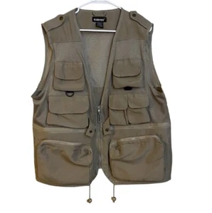 HUMVEE Combat Vest Pockets Safari Fishing Hunting Khaki Tan Men's Size Large - Picture 1 of 4