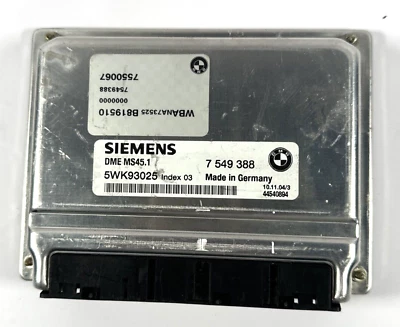 2005 BMW 530i 3.0L ECM ECU Engine Control Module 7 549 388 OEM 7549388 DME - Imagem 1 de 3