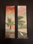1962 Island Landscape Oil Painting On Board Framed By Francis M Jackson A Pair
