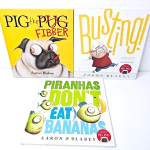 Busting! Pig the Fibber Piranhas Aaron Blabey Large Illustrated Hardcovers - Picture 1 of 24