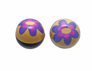 Pair Valve Caps PURPLE FLOWER  Schrader Bikes Cars Trucks New! - Picture 1 of 1