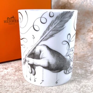 Taza Hermes Paris Taza Caligrafía 2002 Modelo Limitado Porcelana Vajilla con Caja - Imagen 1 de 13