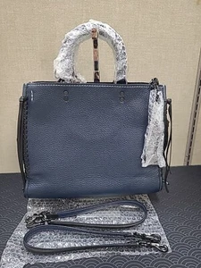 Used Coach 1941 Rogue Glove Tanned Pebble Leather 2 Way Shoulder Bag #20315 Blue - Picture 1 of 12