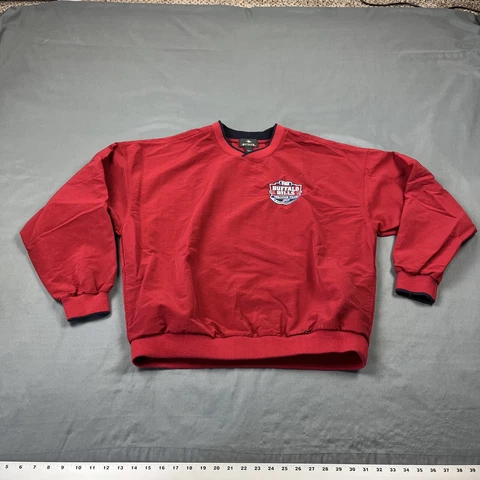 Vintage 2000s Buffalo Bills Training Camp Windbreaker Pullover Large Red Unisex Cover