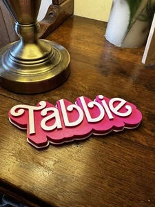 High Quality Barbie Inspired Custom Personalised Door Sign - 17cm x 7cm - Picture 1 of 5