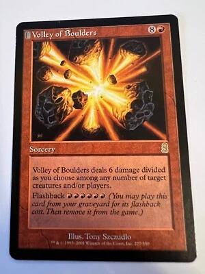 MTG Magic The Gathering Odyssey Volley of Boulders Rare LP - Image 1 of 2