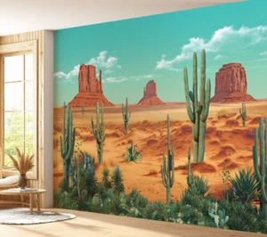 Carta da parati deserto dell'Arizona, murale - decalcomania autoadesiva rimovibile - Foto 1 di 8