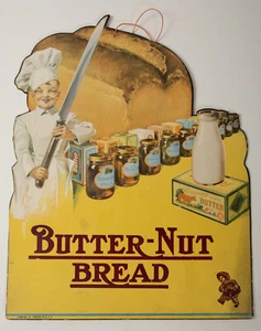 Butter-Nut Bread (HSE) Vintage Cardboard Hanger (JSF6) Chef w/Sword Form 20 USA - Picture 1 of 12