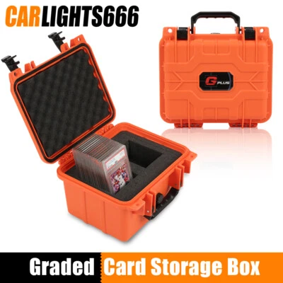 50CT Graded Card Storage Box Travel Waterproof Case Slab Holder Protector Orange - Image 1 of 4