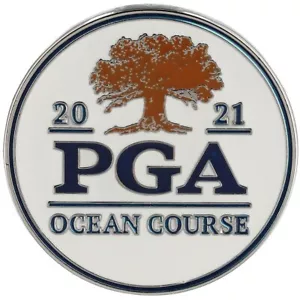 2021 PGA Championship (Ocean Course) FLAT Large TWO SIDED Logo Golf BALL MARKER - Bild 1 von 2