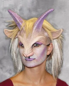 CLOSE OUT SALE - Goat'ress Female Goat Head Piece Sculpt Above Eyes Mask & Wig - Picture 1 of 1