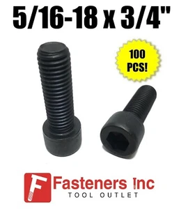 (Qty 100) 5/16-18 x 3/4" Socket Head Allen Cap Screw 12.9 Black Oxide / Plain - Picture 1 of 3