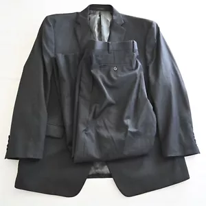 Calvin Klein 46R 40x30 Charcoal Gray 100% Wool Mens Jacket Pants Suit - Picture 1 of 12